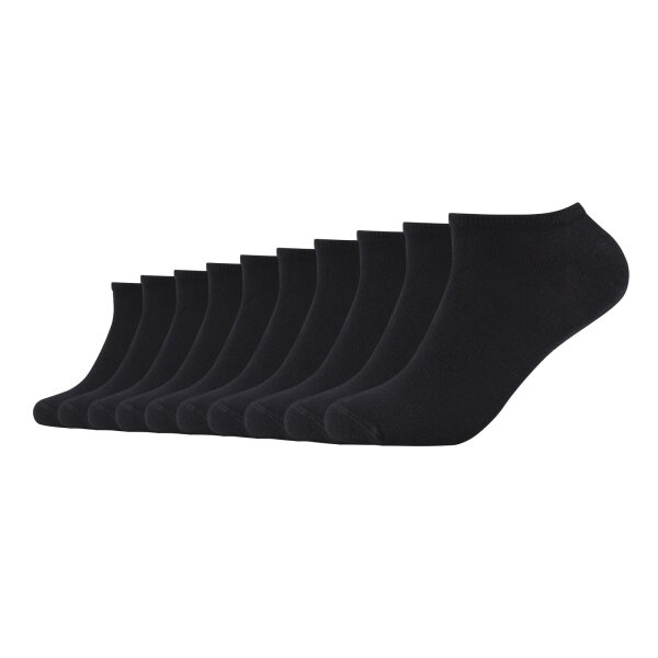 s.Oliver Unisex Socken, 10er Pack - Sneaker, einfarbig Schwarz 35-38
