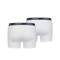 HEAD Herren Boxershort, 2er Pack - Baumwoll Stretch, Basic, einfarbig Weiß/Marine S