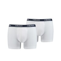 HEAD Mens boxer shorts, 2-pack - cotton stretch, basic, plain White/Navy S (Small)