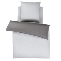 JOOP! 2-Piece Bed Linen - Micro Pattern, Comfort-Satin, Cotton, plain Light grey 155x220cm