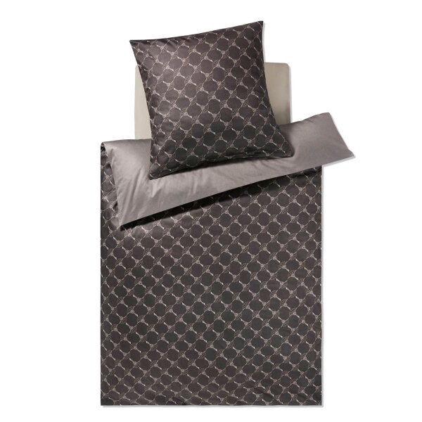 JOOP! bed linen 2 pieces - Cornflower Double, Comfort-Satin, Cotton, Jacquard Black 135x200cm