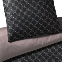 JOOP! bed linen 2 pieces - Cornflower Double, Comfort-Satin, Cotton, Jacquard Black 155x220cm