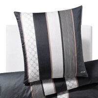 JOOP! Bettwäsche 2 teilig - Cornflower Stripes, Comfort-Satin, Baumwolle, Jacquard Schwarz 135x200cm