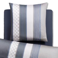 JOOP! bed linen 2 pieces - Cornflower Stripes, Comfort-Satin, Cotton, Jacquard Grey 135x200cm
