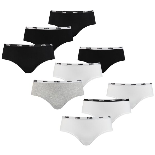 PUMA Damen Iconic Hipster / Mini Shorts / String - 3er 6er 9er Pack Hipster Mehrfarbig XS 3er Pack (1x 3-Pack)