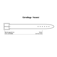 Vanzetti Damen Gürtel - Ledergürtel, Metall Schnalle Blau 90 cm