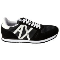 A|X ARMANI EXCHANGE Mens Sneaker Low - Laced Shoe, Retro, Logo, 41-46 Black EU 41 (UK 7)