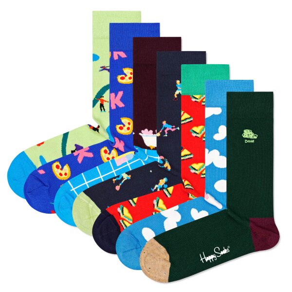 Happy Socks 7er Pack Unisex Socken - Geschenkbox, gemischte Farben