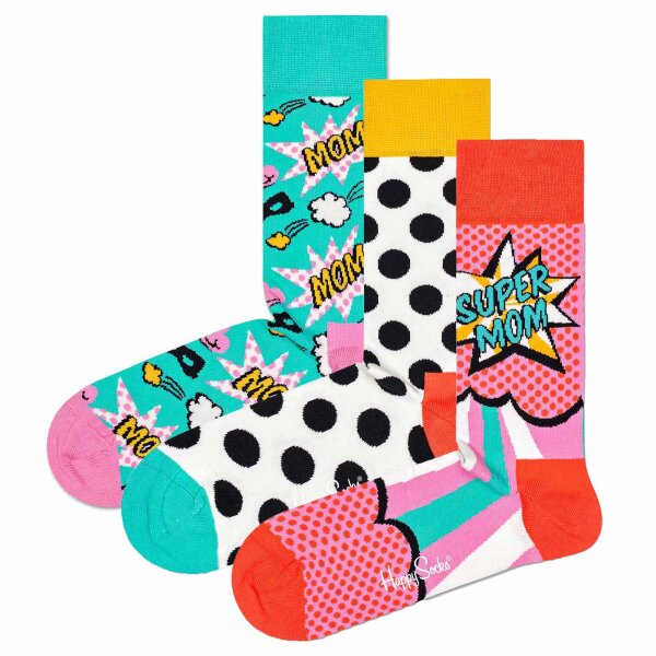 Happy Socks Damen Socken, 3er Pack - Mother´s Day, Geschenkbox, gemischte Farben