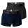 HOM Herren Boxer Shorts, 2er Pack - HOM Boxerlines #2, Baumwolle Blau/Grau M