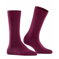 Burlington Damen Socken BLOOMSBURY - Schurwolle, Uni, Logo, One Size, 36-41 Weinrot
