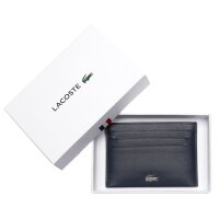 LACOSTE Herren Kreditkartenhülle, echtes Leder - Credit Card Holder, 7,5x11x1cm (HxLxB) Blau