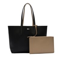 LACOSTE ladies reversible bag with pochete - Shopping Bag, 35x30x14cm (WxHxD), multicoloured Black/Beige