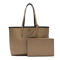 LACOSTE ladies reversible bag with pochete - Shopping Bag, 35x30x14cm (WxHxD), multicoloured Black/Beige