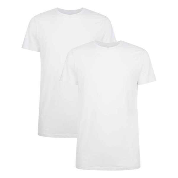 Bamboo basics Herren T-Shirt RUBEN, 2er Pack - Unterhemd, Rundhals, Single Jersey Weiß XL