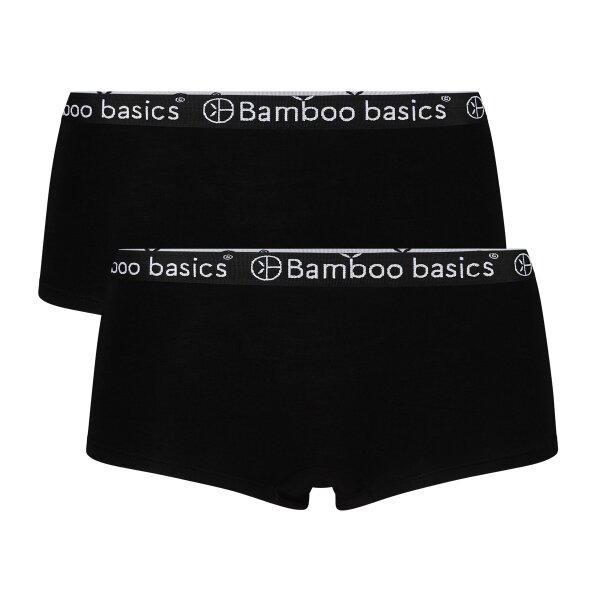 Bamboo basics Damen Hipster IRIS, 2er Pack - Panty, atmungsaktiv, Single Jersey Schwarz XL