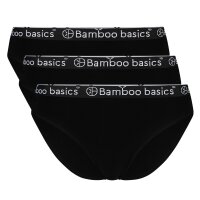 Bamboo basics Damen Slips YARA, 3er Pack - Logo-Bund, atmungsaktiv, Single Jersey Schwarz XL