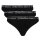Bamboo basics Damen String EMMA, 3er Pack - Logo-Bund, atmungsaktiv, Single Jersey Schwarz XL