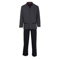 GÖTZBURG Herren Schlafanzug Set - lang, Baumwolle, gemustert Blau 6XL