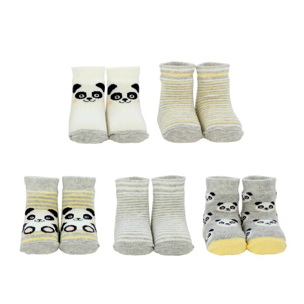 CUCAMELON Baby Socken, 5er Pack - Strumpf, Tiermotive, 0-1 Jahre, One Size Panda