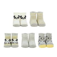 CUCAMELON Baby Socks, 5-Pack - Stocking, Animal Motives, 0-1 Years, One Size Panda