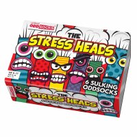 United Oddsocks Mens Socks, 6 Socks Pack - Stockings, Motto Stress Heads 39-46 (UK 6-11)