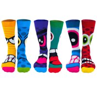 United Oddsocks Mens Socks, 6 Socks Pack - Stockings, Motto Stress Heads 39-46 (UK 6-11)