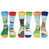 United Oddsocks Herren Socken, 6 Socken Pack - Strumpf, Mottomotive OnYourBike 39-46