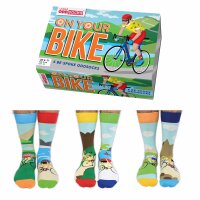 United Oddsocks Mens Socks, 6 Socks Pack - Stockings, Motto OnYourBike 39-46 (UK 6-11)