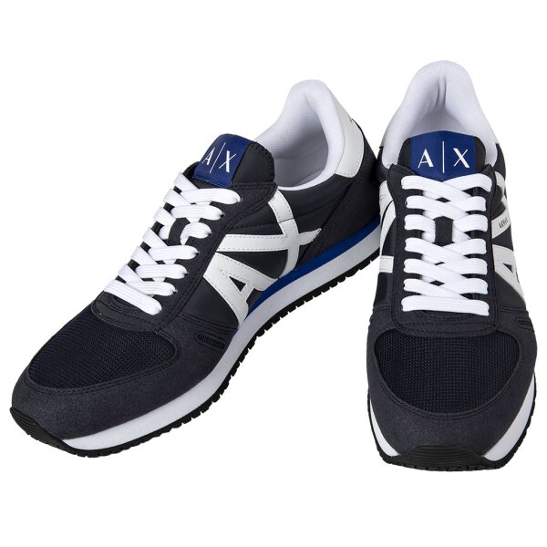 A|X ARMANI EXCHANGE Herren Sneaker Low - Schnür-Schuh, Retro, Logo, 41-46 Marine EU 45