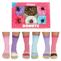 United Oddsocks Damen Socken, 6 Socken Pack - Strumpf, Mottomotive Donuts 37-42
