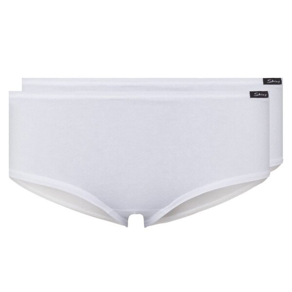 SKINY Damen Panty, 2er Pack - Slip, Pants, Cotton Stretch, Basic Weiß XL