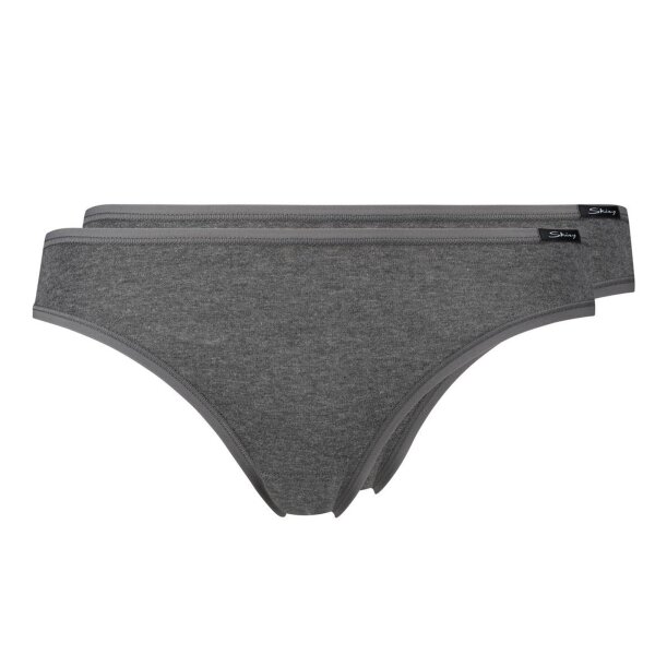 SKINY Damen Rio Slip, 2er Pack - Bikini Briefs, Cotton Stretch, Basic Grau M