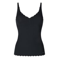 SKINY Damen Spaghetti-Shirt - Top, V-Ausschnitt, Pads, Micro Lovers, Mikrofaser Schwarz L