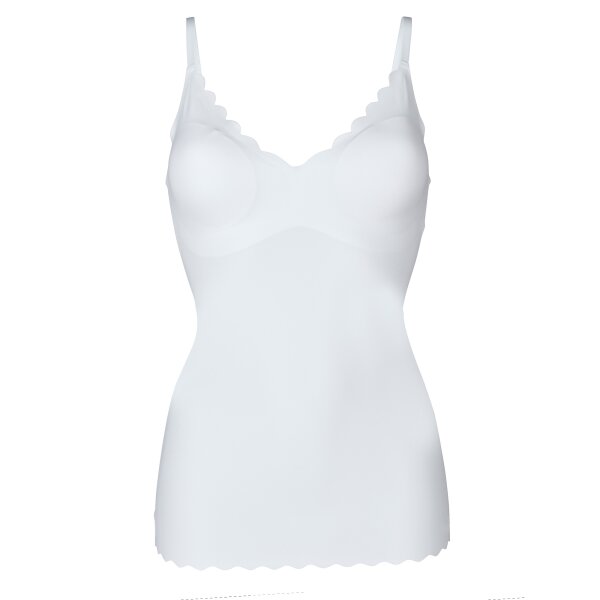 SKINY Ladies Spaghetti-Shirt - Top, V-Neck, Pads, Micro Lovers, Microfibre White S (Small)