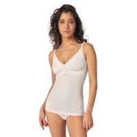 SKINY Damen Spaghetti-Shirt - Top, V-Ausschnitt, Pads, Micro Lovers, Mikrofaser Weiß S