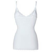 SKINY Ladies Spaghetti-Shirt - Top, V-Neck, Pads, Micro Lovers, Microfibre White S (Small)