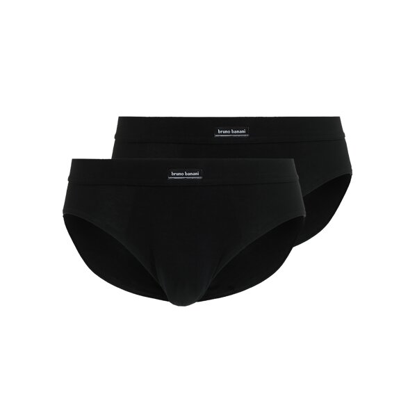 Bruno Banani Briefs for Men, pack of 2 - Sports briefs, Simply Cotton, Stretch Black S (Small)