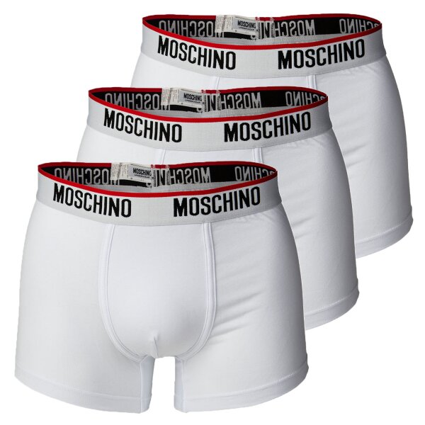 MOSCHINO Mens Shorts 3-Pack - Pants, Underpants, Cotton Stretch, uni White 2XL (2X-Large)