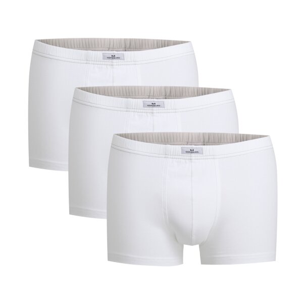 Götzburg Herren Pants 3er Pack - Single Jersey, Unterwäsche Set, Cotton Stretch Weiß XXL