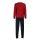 GÖTZBURG Herren Schlafanzug lang - Pyjama V-Ausschnitt, Pure Cotton Chili Pepper S (48)