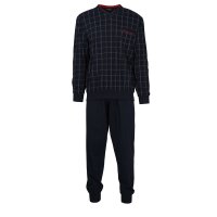GÖTZBURG Mens Pyjamas Long - Pyjama V-neck, Pure Cotton Navy 6XL (XXXXXX-Large)