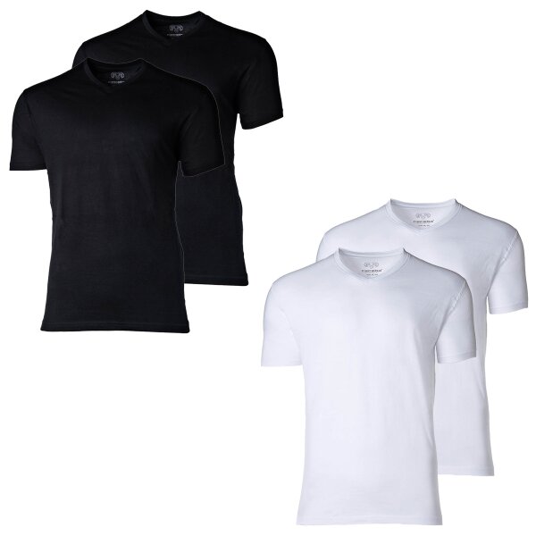 CECEBA Herren American T-Shirt, Vorteilspack - V-Ausschnitt, Kurzarm, Baumwolle, uni