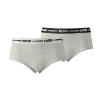 PUMA Damen Mini Shorts - Iconic, Soft Cotton Modal Stretch, 2er Pack Grau XS