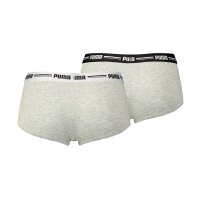 PUMA Damen Mini Shorts - Iconic, Soft Cotton Modal Stretch, 2er Pack Grau XS