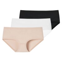 SCHIESSER ladies panty, 3-pack - Invisible Cotton, seamless, advantage pack Black/White/Nude XXL (XX-Large)