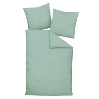 Janine bed linen 2 pieces - Mako-Soft-Seersucker, cotton, non-iron, plain Green 135x200cm