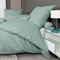 Janine bed linen 2 pieces - Mako-Soft-Seersucker, cotton, non-iron, plain Green 135x200cm