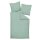 Janine bed linen 2 pieces - Mako-Soft-Seersucker, cotton, non-iron, plain Green 135x200cm
