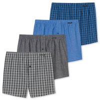 SCHIESSER mens boxer shorts 4-pack - woven fabric,...